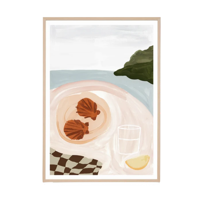 Seafood Summer Framed Print 33cmx 45cm